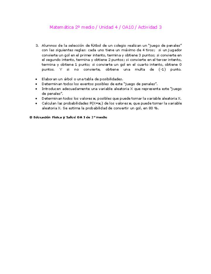Matemática 2 medio-Unidad 4-OA10-Actividad 3 Matemática 2 medio-Unidad 4-OA10-Actividad 3
