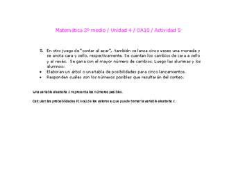 Matemática 2 medio-Unidad 4-OA10-Actividad 5 Matemática 2 medio-Unidad 4-OA10-Actividad 5