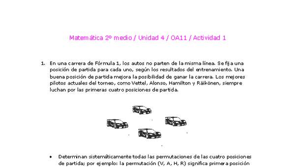 Matemática 2 medio-Unidad 4-OA11-Actividad 1 Matemática 2 medio-Unidad 4-OA11-Actividad 1