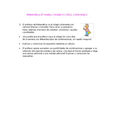 Matemática 2 medio-Unidad 4-OA11-Actividad 2 Matemática 2 medio-Unidad 4-OA11-Actividad 2
