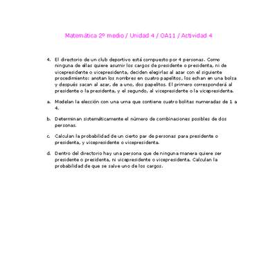 Matemática 2 medio-Unidad 4-OA11-Actividad 4 Matemática 2 medio-Unidad 4-OA11-Actividad 4