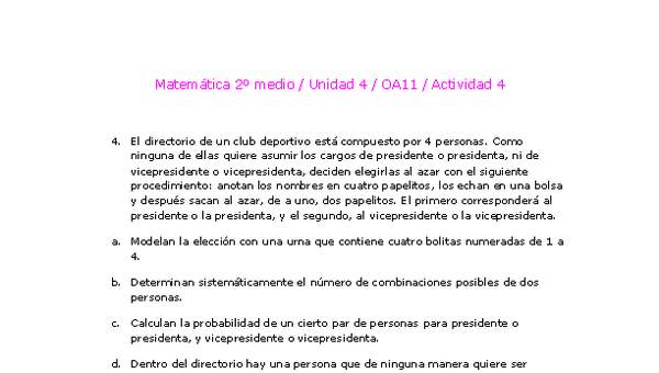 Matemática 2 medio-Unidad 4-OA11-Actividad 4 Matemática 2 medio-Unidad 4-OA11-Actividad 4
