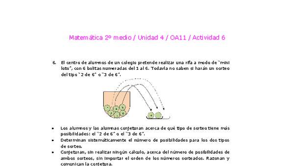 Matemática 2 medio-Unidad 4-OA11-Actividad 6 Matemática 2 medio-Unidad 4-OA11-Actividad 6