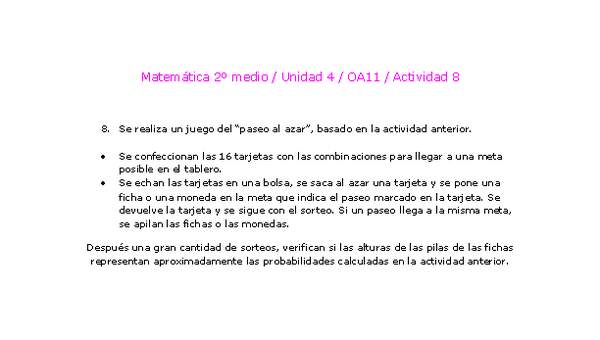 Matemática 2 medio-Unidad 4-OA11-Actividad 8 Matemática 2 medio-Unidad 4-OA11-Actividad 8