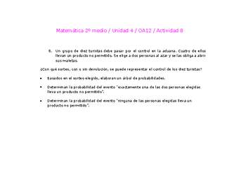 Matemática 2 medio-Unidad 4-OA12-Actividad 8 Matemática 2 medio-Unidad 4-OA12-Actividad 8