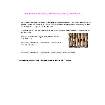 Matemática 2 medio-Unidad 4-OA12-Actividad 9 Matemática 2 medio-Unidad 4-OA12-Actividad 9