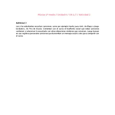 Artes Musicales 1 medio-Unidad 4-OA1;7-Actividad 2 Artes Musicales 1 medio-Unidad 4-OA1;7-Actividad 2