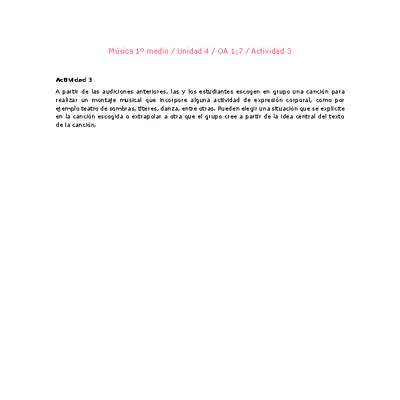 Artes Musicales 1 medio-Unidad 4-OA1;7-Actividad 3 Artes Musicales 1 medio-Unidad 4-OA1;7-Actividad 3