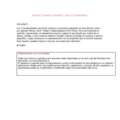 Artes Musicales 1 medio-Unidad 4-OA1;7-Actividad 4 Artes Musicales 1 medio-Unidad 4-OA1;7-Actividad 4