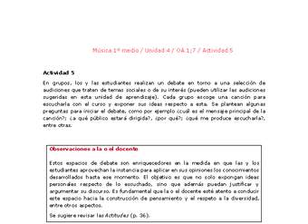 Artes Musicales 1 medio-Unidad 4-OA1;7-Actividad 5 Artes Musicales 1 medio-Unidad 4-OA1;7-Actividad 5