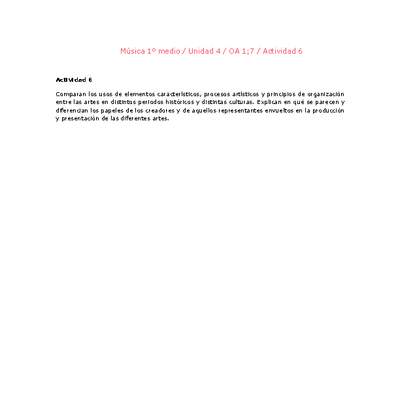 Artes Musicales 1 medio-Unidad 4-OA1;7-Actividad 6 Artes Musicales 1 medio-Unidad 4-OA1;7-Actividad 6