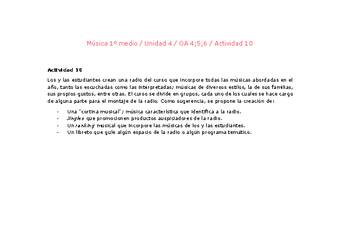 Artes Musicales 1 medio-Unidad 4-OA4;5;6-Actividad 10 Artes Musicales 1 medio-Unidad 4-OA4;5;6-Actividad 10