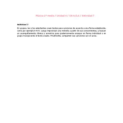 Artes Musicales 1 medio-Unidad 4-OA4;5;6-Actividad 7 Artes Musicales 1 medio-Unidad 4-OA4;5;6-Actividad 7