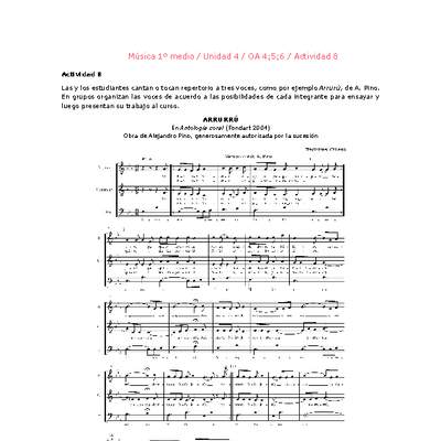 Artes Musicales 1 medio-Unidad 4-OA4;5;6-Actividad 8 Artes Musicales 1 medio-Unidad 4-OA4;5;6-Actividad 8