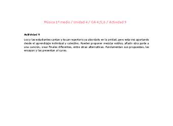 Artes Musicales 1 medio-Unidad 4-OA4;5;6-Actividad 9 Artes Musicales 1 medio-Unidad 4-OA4;5;6-Actividad 9