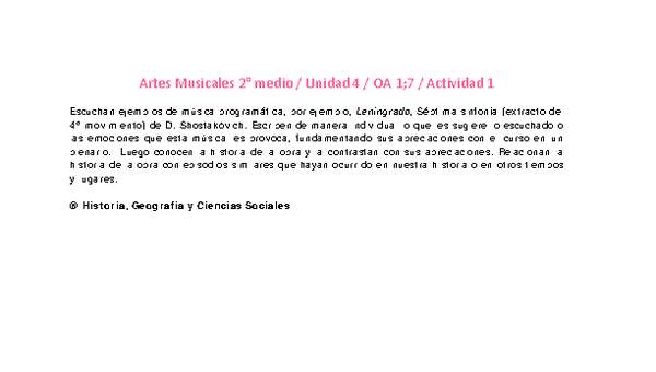 Artes Musicales 2 medio-Unidad 4-OA1;7-Actividad 1 Artes Musicales 2 medio-Unidad 4-OA1;7-Actividad 1