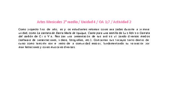 Artes Musicales 2 medio-Unidad 4-OA1;7-Actividad 2 Artes Musicales 2 medio-Unidad 4-OA1;7-Actividad 2