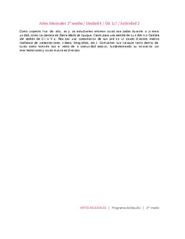 Artes Musicales 2 medio-Unidad 4-OA1;7-Actividad 2 Artes Musicales 2 medio-Unidad 4-OA1;7-Actividad 2