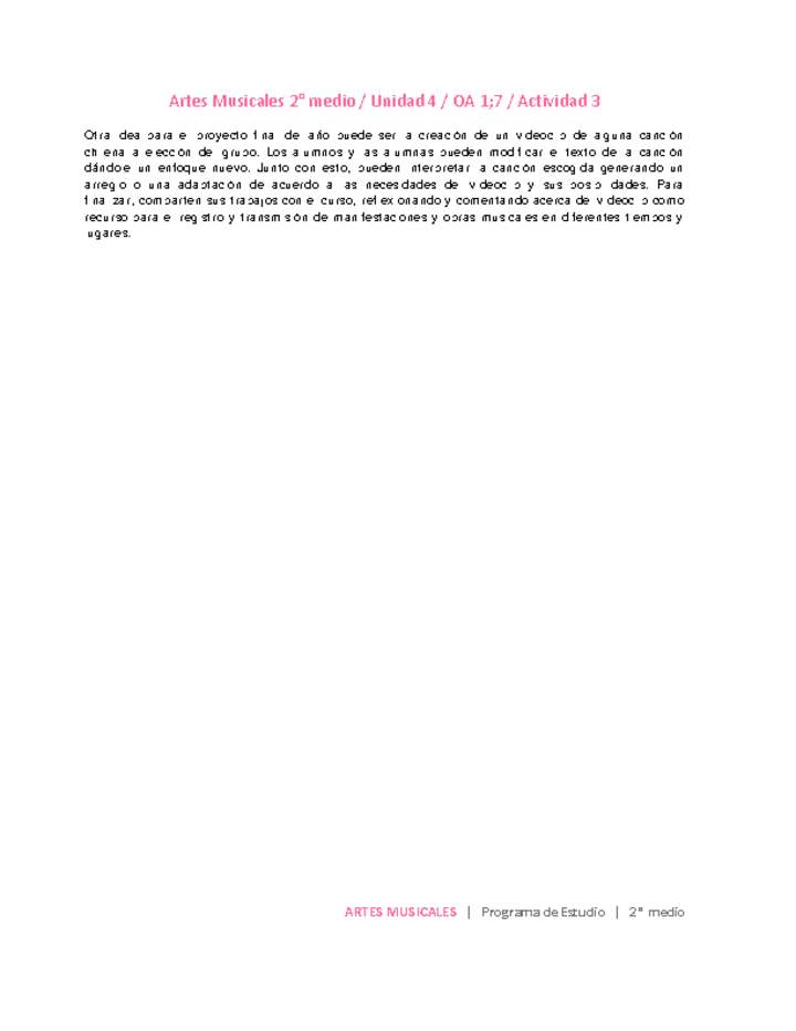 Artes Musicales 2 medio-Unidad 4-OA1;7-Actividad 3 Artes Musicales 2 medio-Unidad 4-OA1;7-Actividad 3