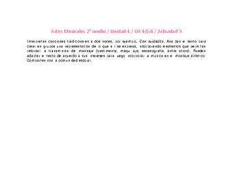 Artes Musicales 2 medio-Unidad 4-OA4;5;6-Actividad 3 Artes Musicales 2 medio-Unidad 4-OA4;5;6-Actividad 3