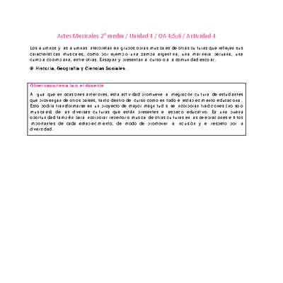 Artes Musicales 2 medio-Unidad 4-OA4;5;6-Actividad 4 Artes Musicales 2 medio-Unidad 4-OA4;5;6-Actividad 4