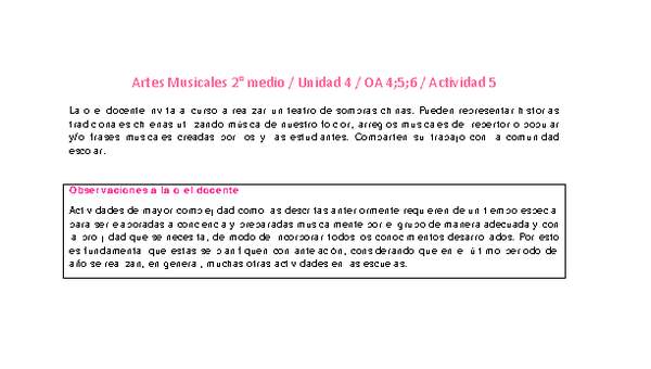 Artes Musicales 2 medio-Unidad 4-OA4;5;6-Actividad 5 Artes Musicales 2 medio-Unidad 4-OA4;5;6-Actividad 5