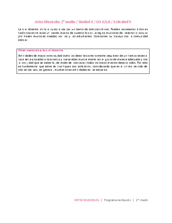 Artes Musicales 2 medio-Unidad 4-OA4;5;6-Actividad 5 Artes Musicales 2 medio-Unidad 4-OA4;5;6-Actividad 5
