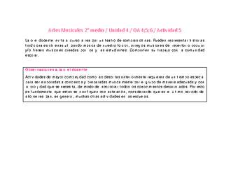 Artes Musicales 2 medio-Unidad 4-OA4;5;6-Actividad 5 Artes Musicales 2 medio-Unidad 4-OA4;5;6-Actividad 5