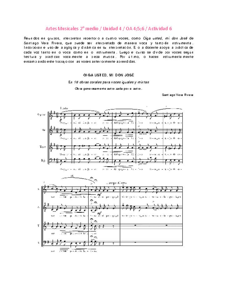 Artes Musicales 2 medio-Unidad 4-OA4;5;6-Actividad 6 Artes Musicales 2 medio-Unidad 4-OA4;5;6-Actividad 6