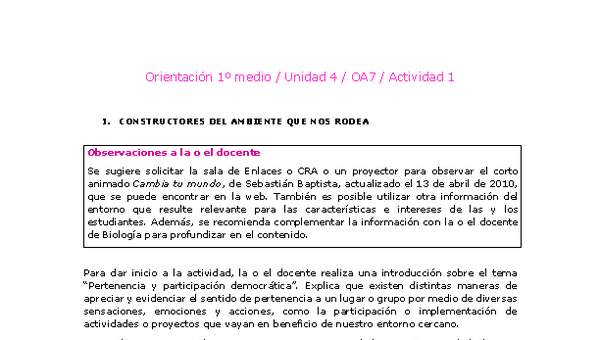 Orientación 1 medio-Unidad 4-OA7-Actividad 1 Orientación 1 medio-Unidad 4-OA7-Actividad 1
