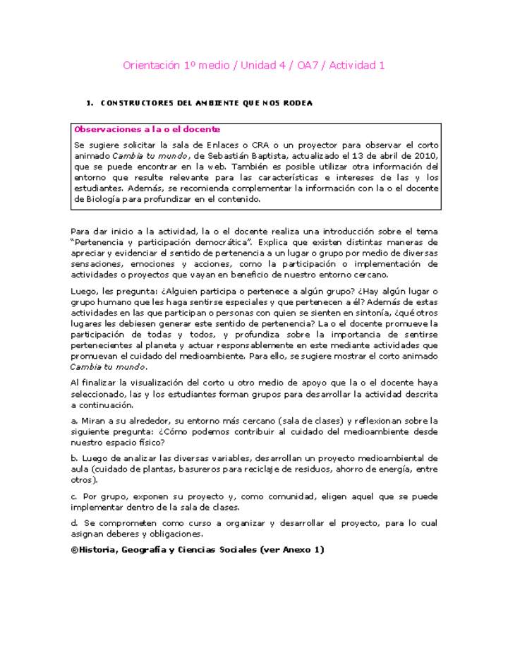 Orientación 1 medio-Unidad 4-OA7-Actividad 1 Orientación 1 medio-Unidad 4-OA7-Actividad 1