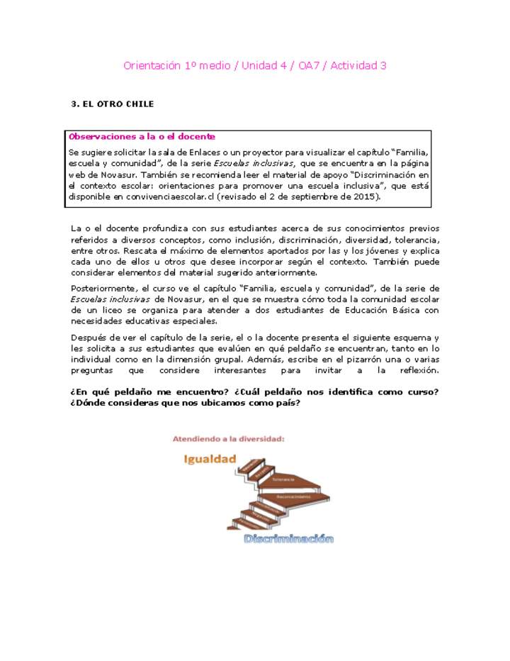 Orientación 1 medio-Unidad 4-OA7-Actividad 3 Orientación 1 medio-Unidad 4-OA7-Actividad 3