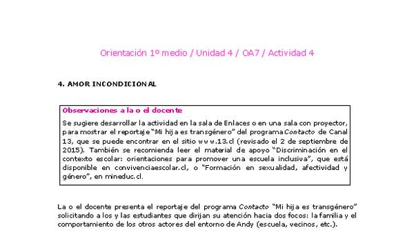 Orientación 1 medio-Unidad 4-OA7-Actividad 4 Orientación 1 medio-Unidad 4-OA7-Actividad 4