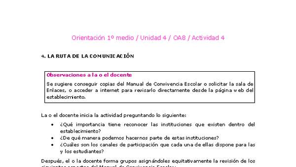 Orientación 1 medio-Unidad 4-OA8-Actividad 4 Orientación 1 medio-Unidad 4-OA8-Actividad 4