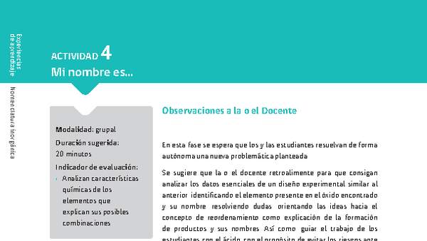 Sugerencia para el profesor: Actividad 4. Mi nombre es... Sugerencia para el profesor: Actividad 4. Mi nombre es...