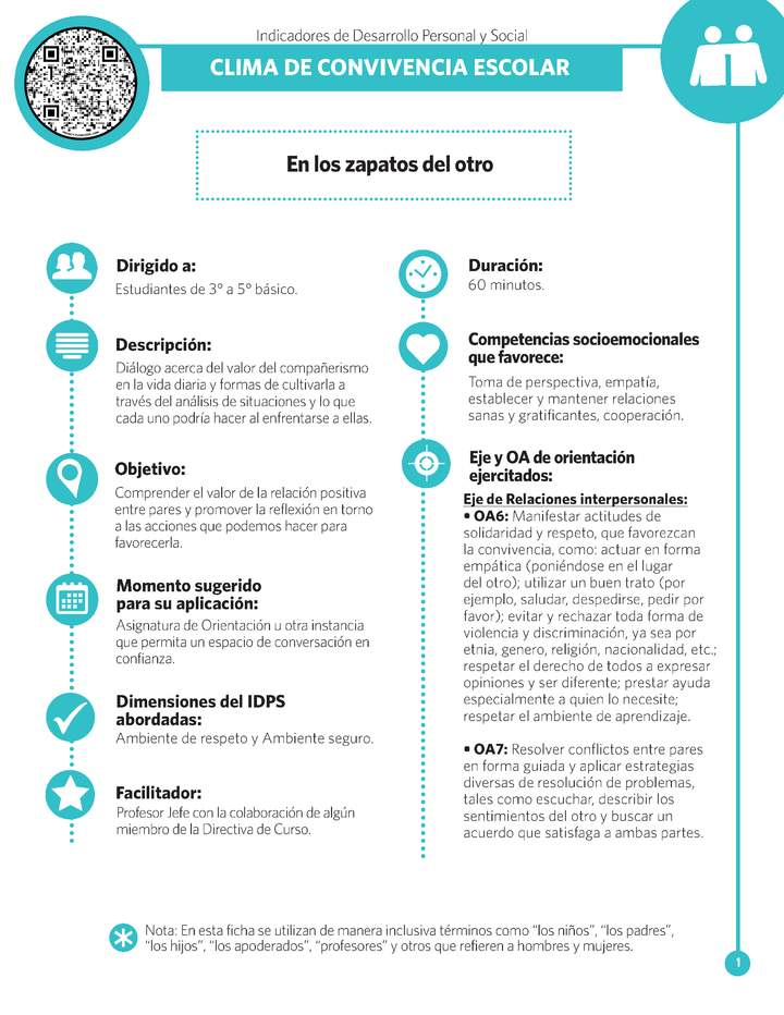 Ficha IDPS: En los zapatos del otro. Ficha IDPS: En los zapatos del otro.