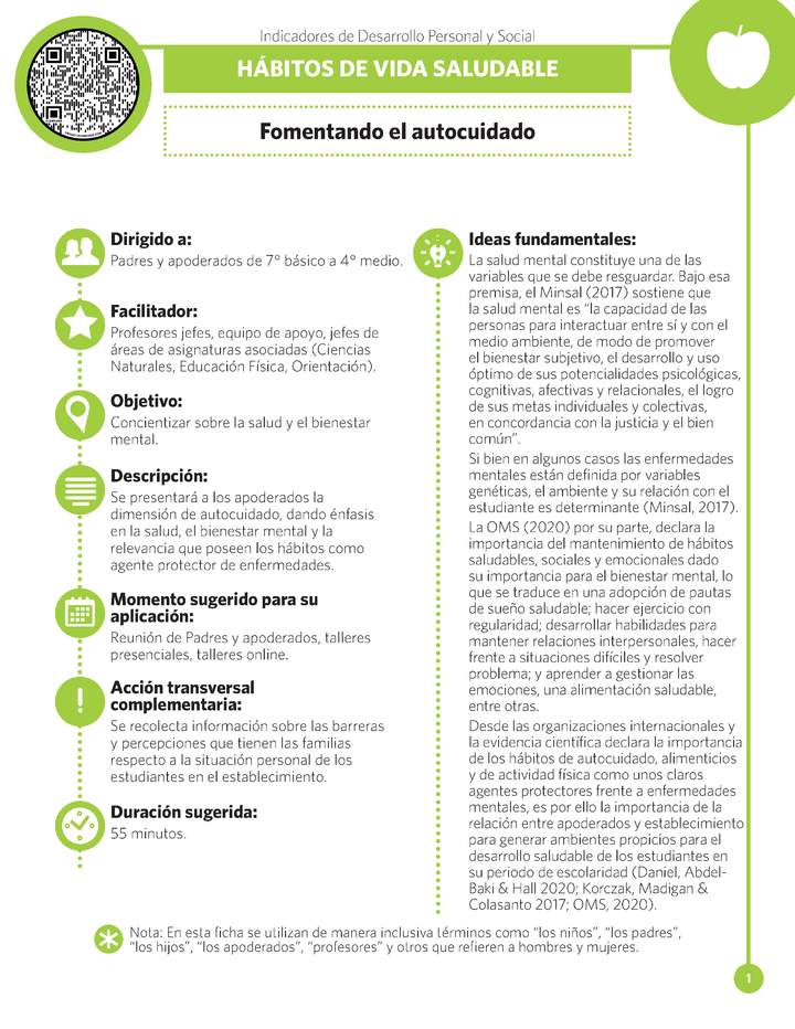 Ficha IDPS: Fomentando el autocuidado. Ficha IDPS: Fomentando el autocuidado.