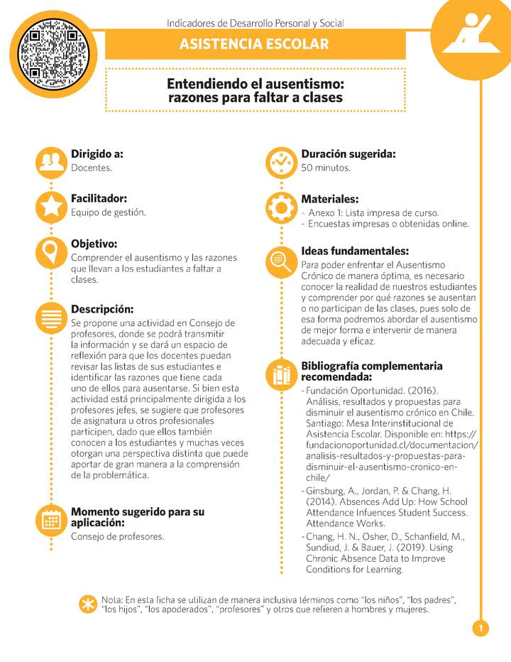 Ficha IDPS: Entendiendo el ausentismo: razones para faltar a clases. Ficha IDPS: Entendiendo el ausentismo: razones para faltar a clases.