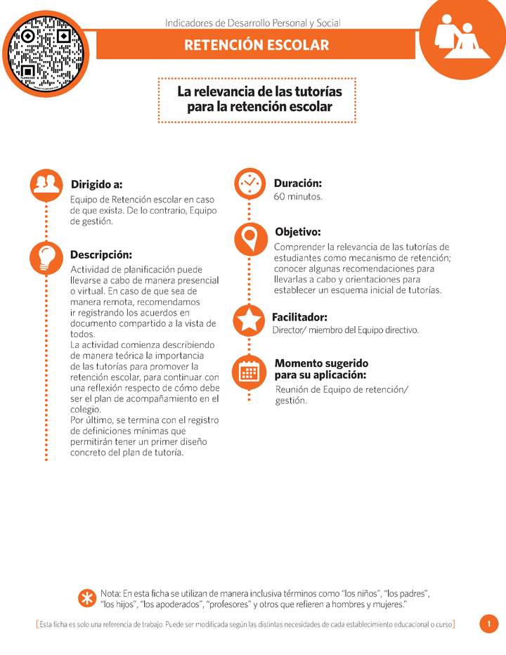 Ficha IDPS: La relevancia de las tutorías para la retención escolar. Ficha IDPS: La relevancia de las tutorías para la retención escolar.