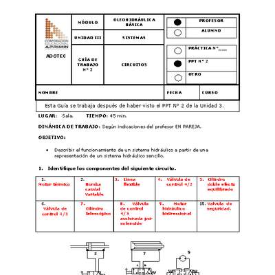 Guía de trabajo del docente Oleo-hidráulica circuitos Guía de trabajo del docente Oleo-hidráulica circuitos