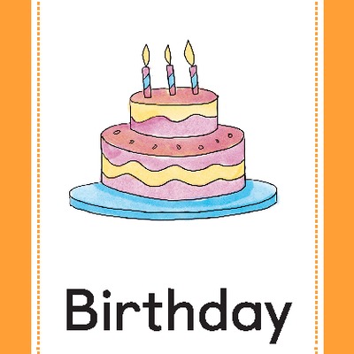 Tarjeta para imprimir o proyectar: Birthday Tarjeta para imprimir o proyectar: Birthday