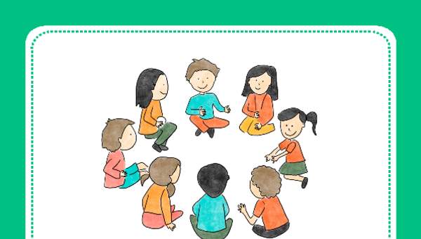 Tarjeta para imprimir o proyectar: Sit in a circle Tarjeta para imprimir o proyectar: Sit in a circle