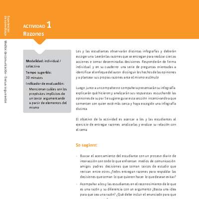 Sugerencia para el profesor: Actividad 1: Razones Sugerencia para el profesor: Actividad 1: Razones