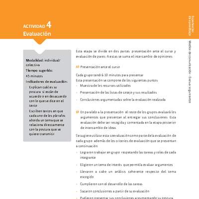 Sugerencia para el profesor: Actividad 4: Evaluación Sugerencia para el profesor: Actividad 4: Evaluación