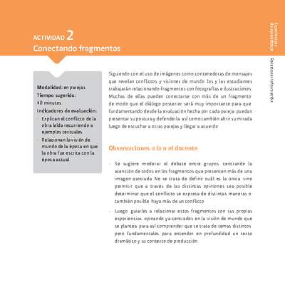 Sugerencia para el profesor: Actividad 2: Conectando fragmentos Sugerencia para el profesor: Actividad 2: Conectando fragmentos