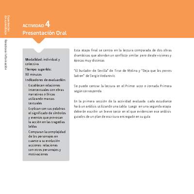 Sugerencia para el profesor: Actividad 4: Presentación Oral Sugerencia para el profesor: Actividad 4: Presentación Oral