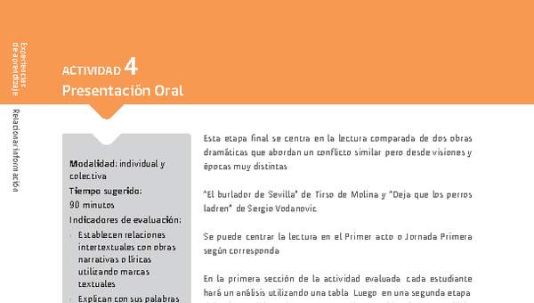 Sugerencia para el profesor: Actividad 4: Presentación Oral Sugerencia para el profesor: Actividad 4: Presentación Oral