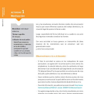 Sugerencia para el profesor: Actividad 1: Motivación Sugerencia para el profesor: Actividad 1: Motivación