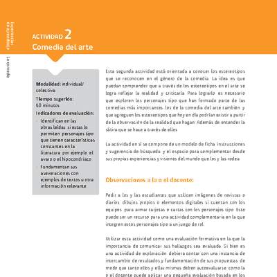 Sugerencia para el profesor: Actividad 2: Comedia del arte Sugerencia para el profesor: Actividad 2: Comedia del arte