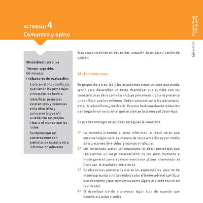 Sugerencia para el profesor: Actividad 4: Comunico y opino Sugerencia para el profesor: Actividad 4: Comunico y opino
